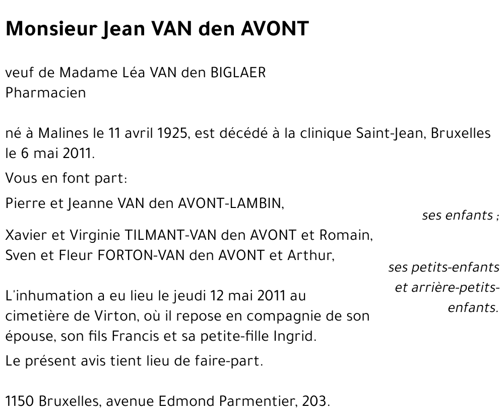 Jean VAN den AVONT