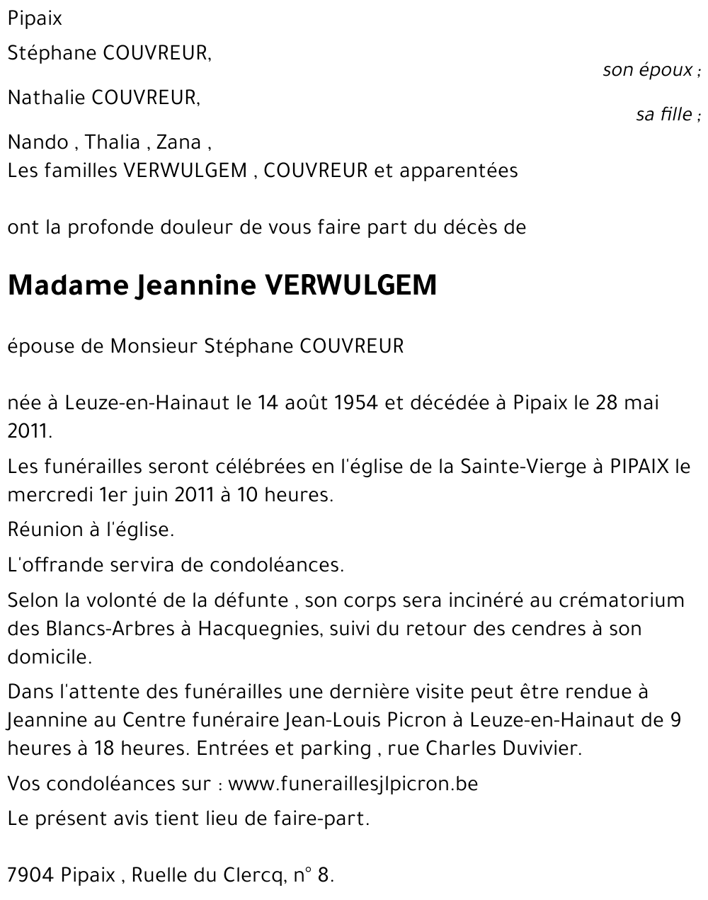 Jeannine VERWULGEM