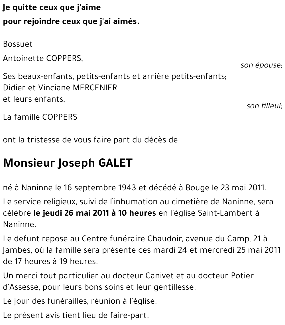 Joseph GALET