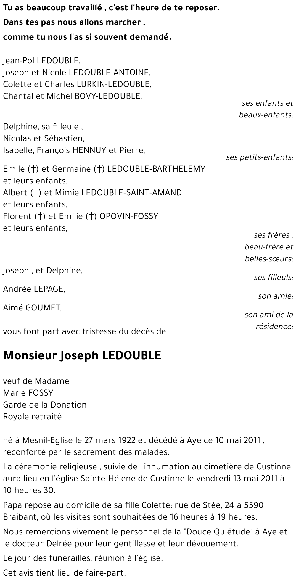 Joseph LEDOUBLE