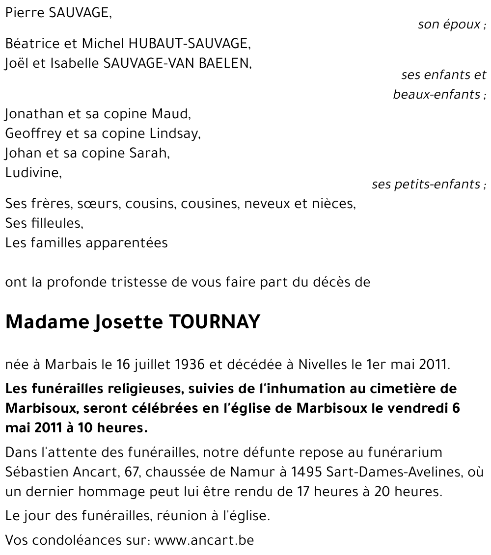 Josette TOURNAY