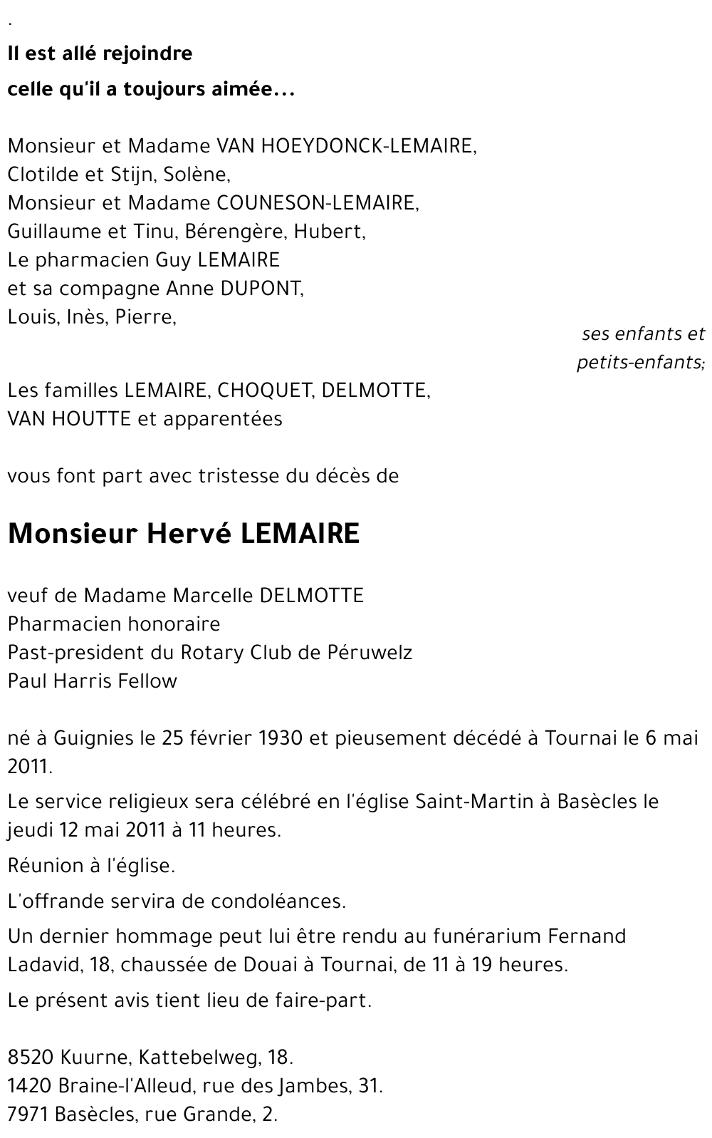 LEMAIRE Hervé
