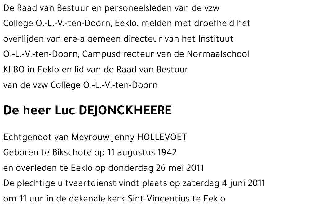 Luc DEJONCKHEERE