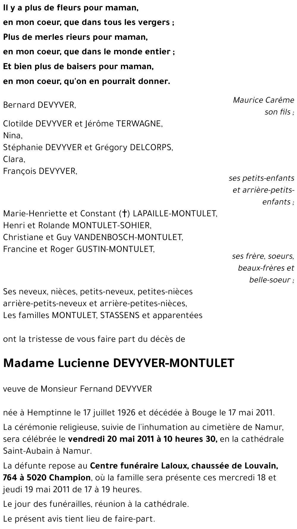 Lucienne MONTULET