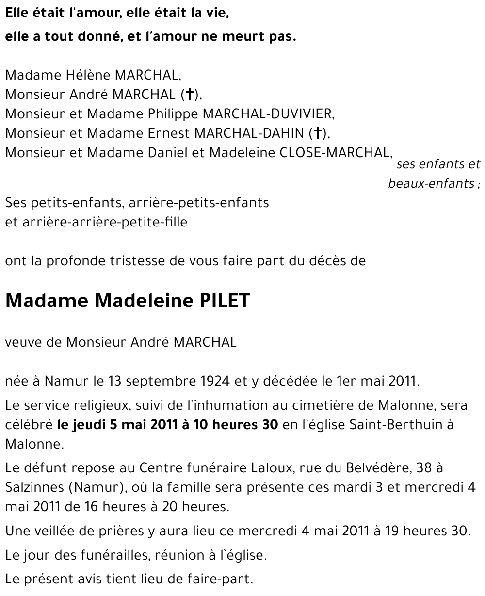 Madeleine PILET