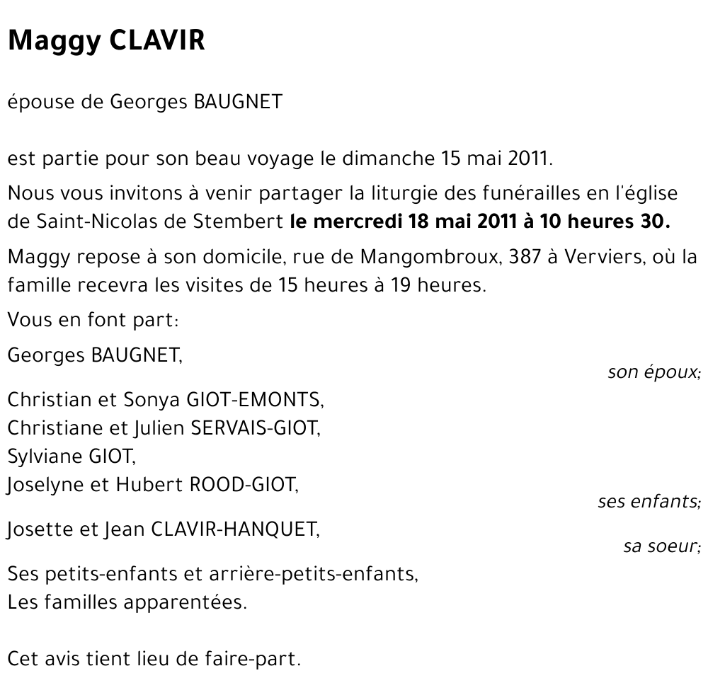 Maggy CLAVIR