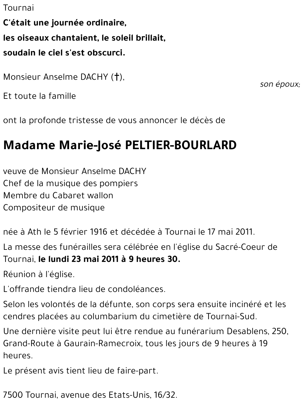 Marie-José PELTIER-BOURLARD