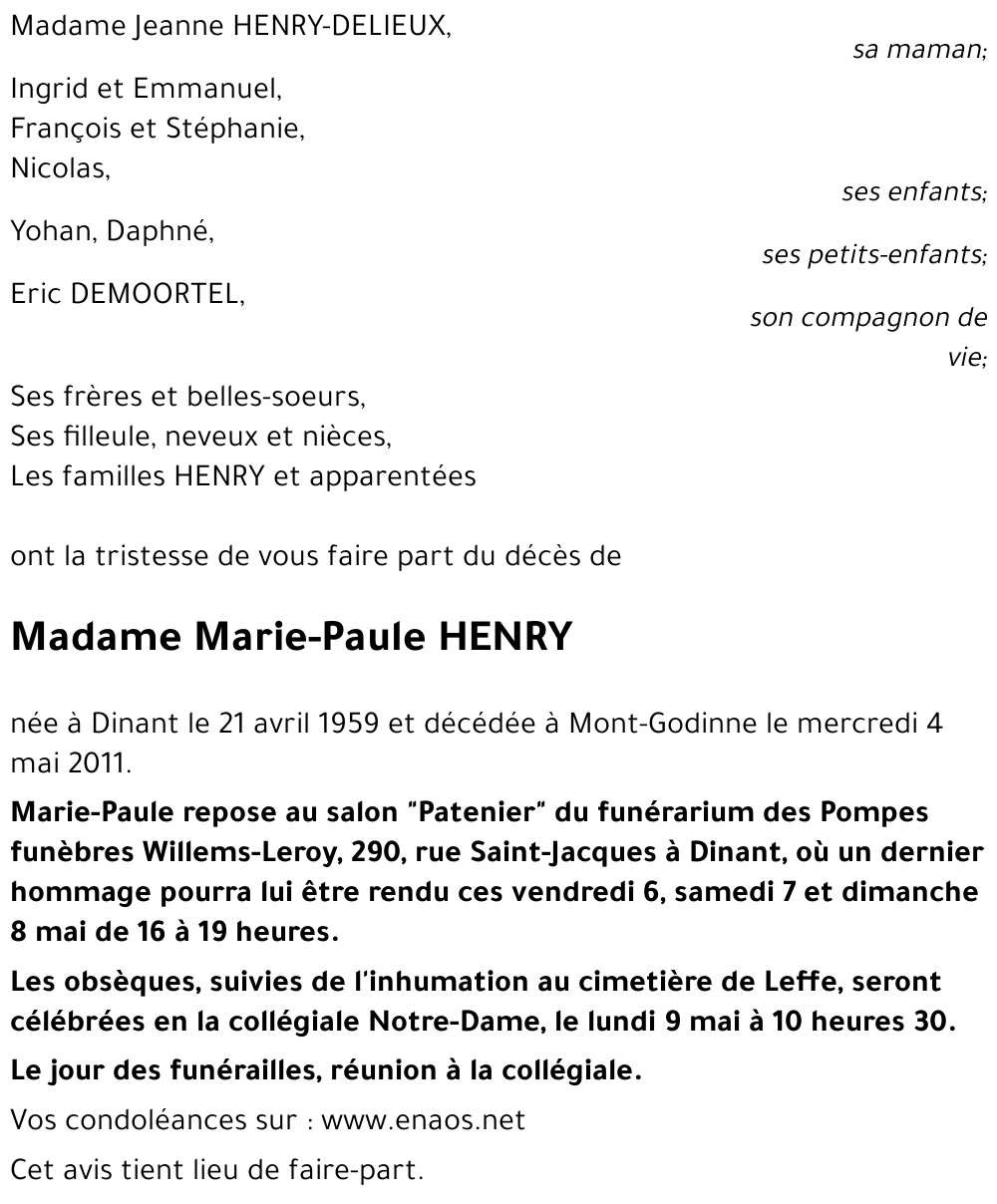 Marie-Paule HENRY