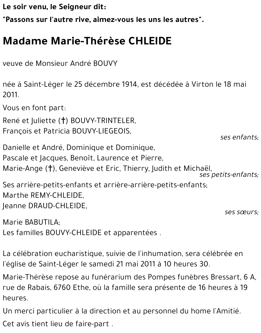 Marie-Thérèse CHLEIDE