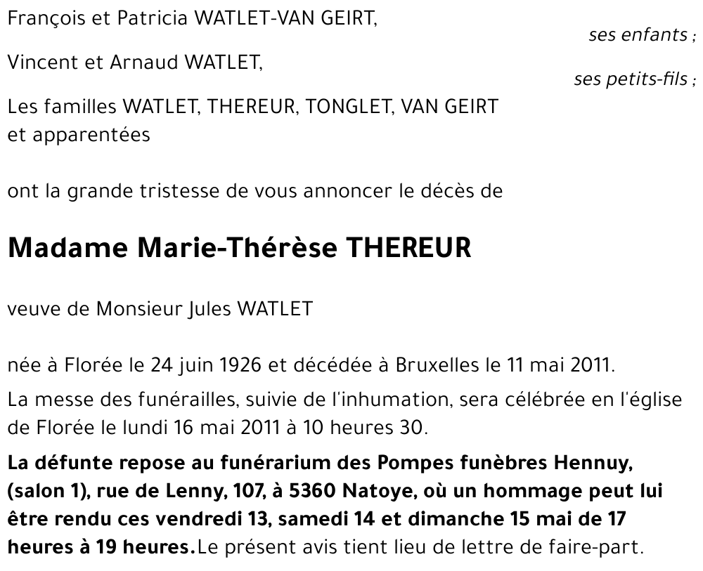 Marie-Thérèse THEREUR