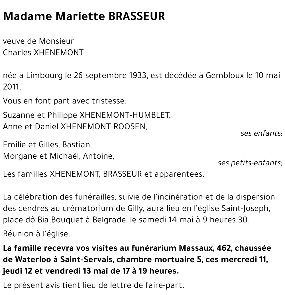 Mariette BRASSEUR