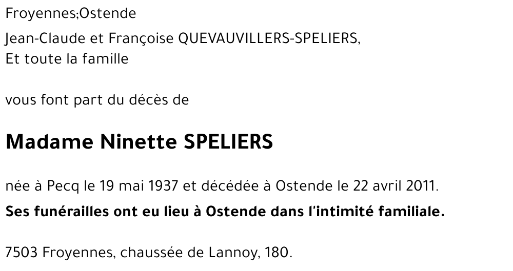 Ninette SPELIERS