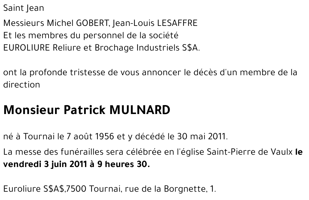 Patrick MULNARD