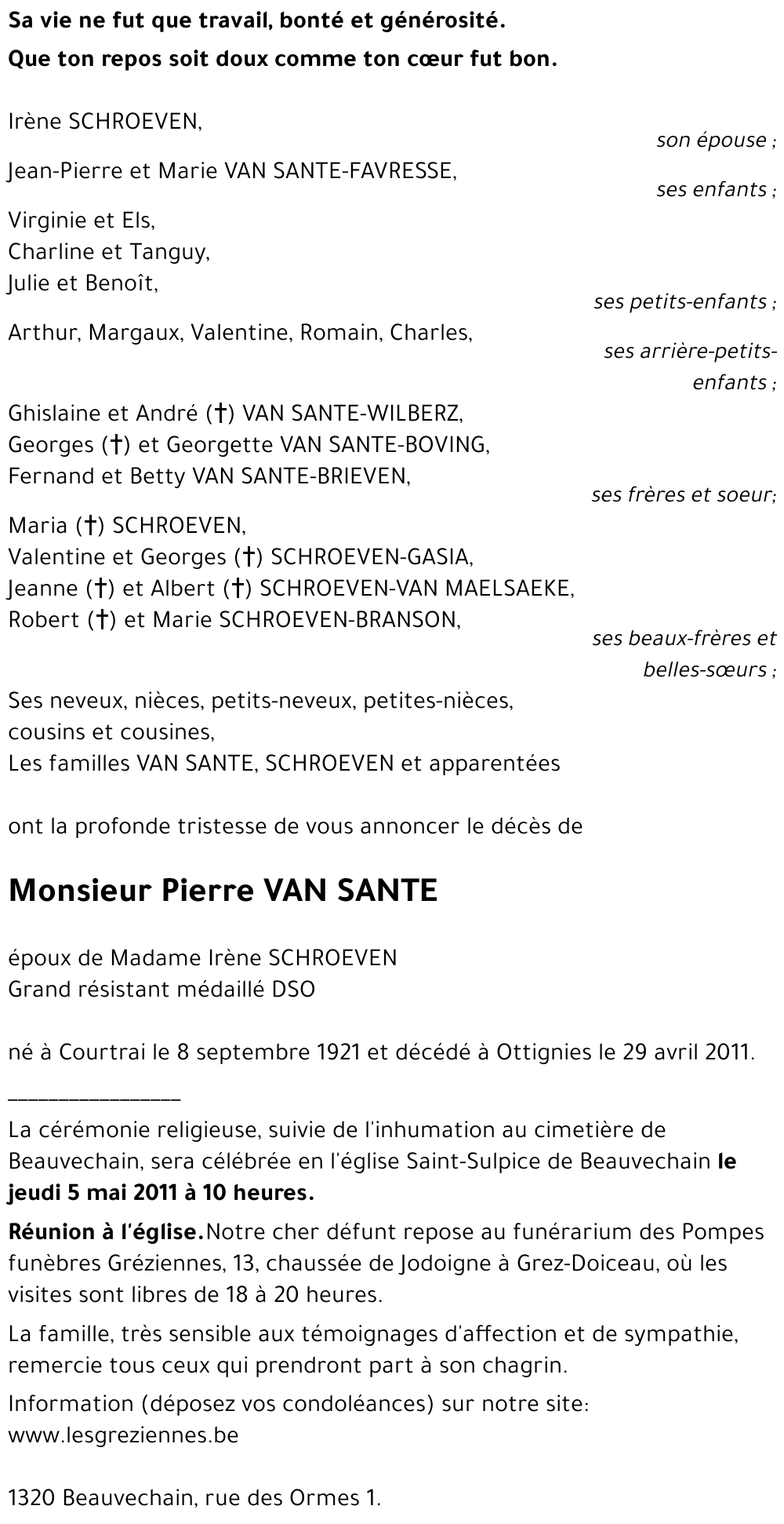 Pierre VAN SANTE