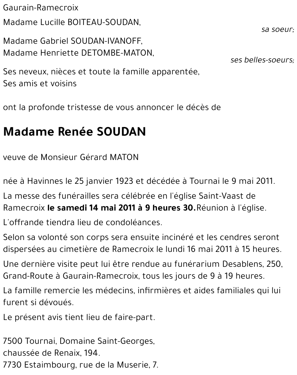 Renée SOUDAN