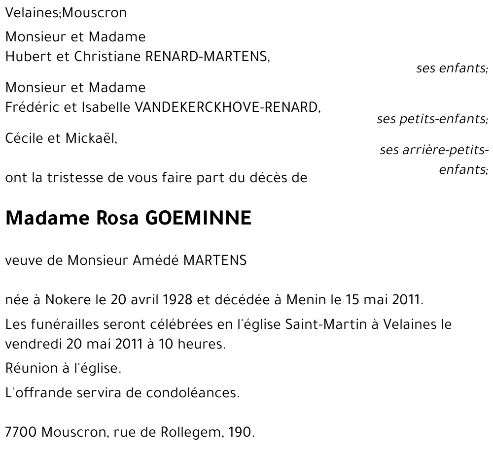 Rosa GOEMINNE