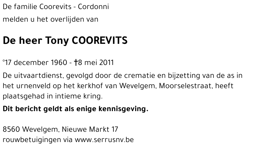 Tony COOREVITS