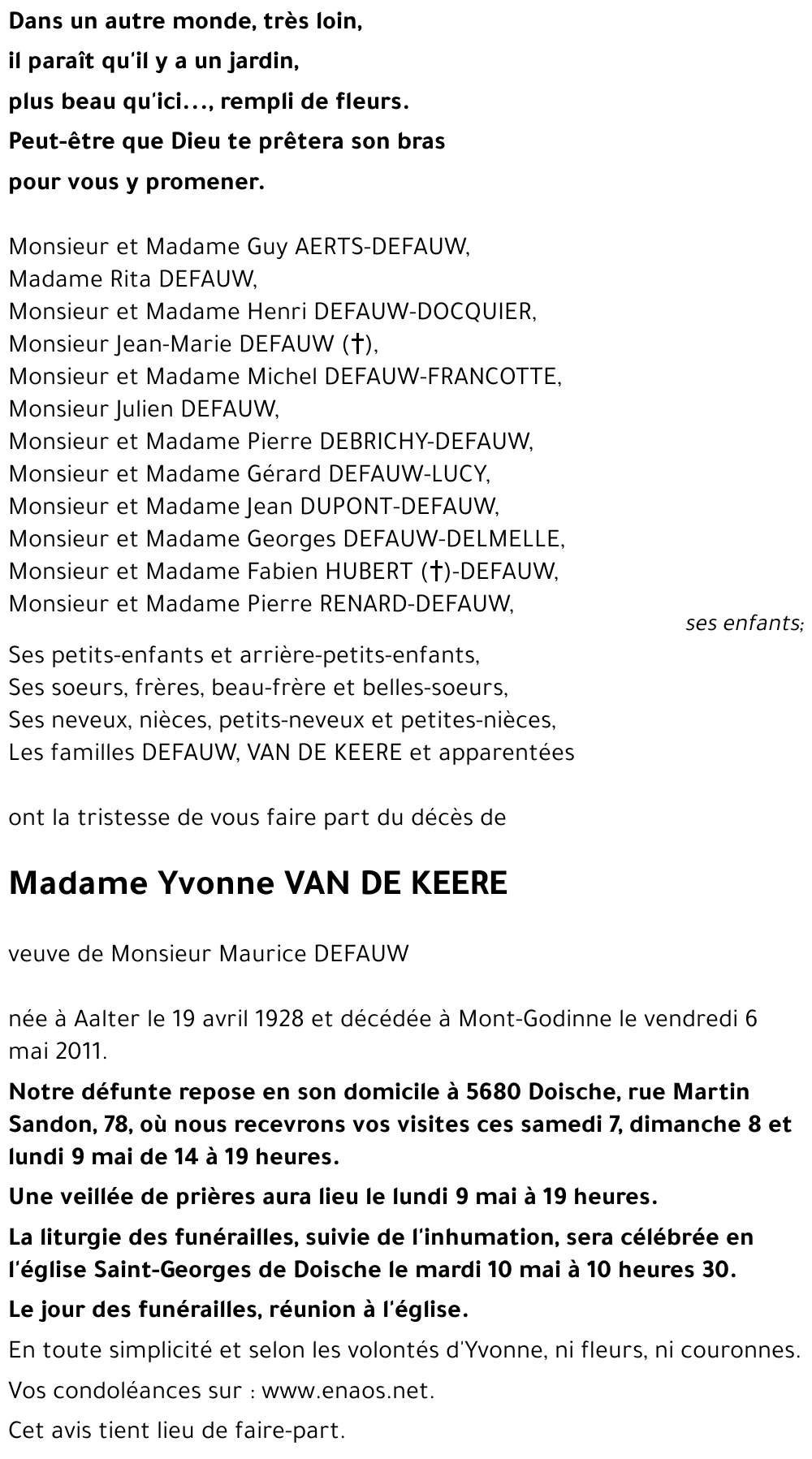 Yvonne VAN DE KEERE