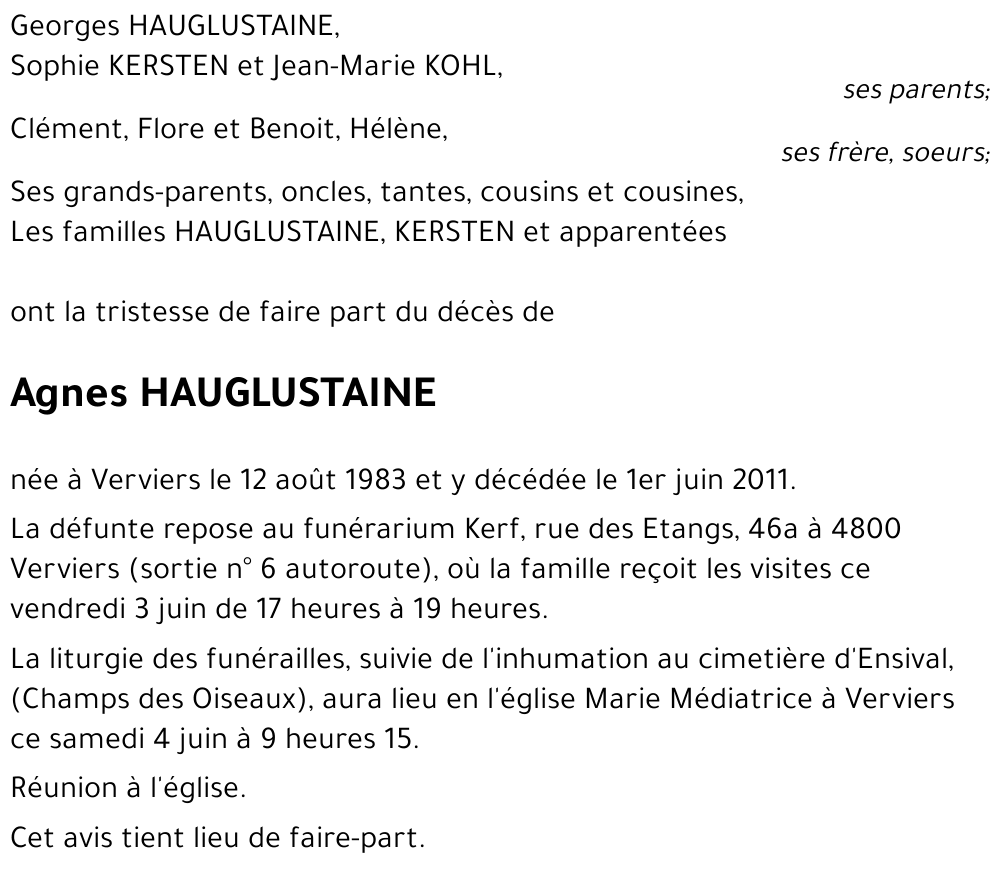 Agnes HAUGLUSTAINE