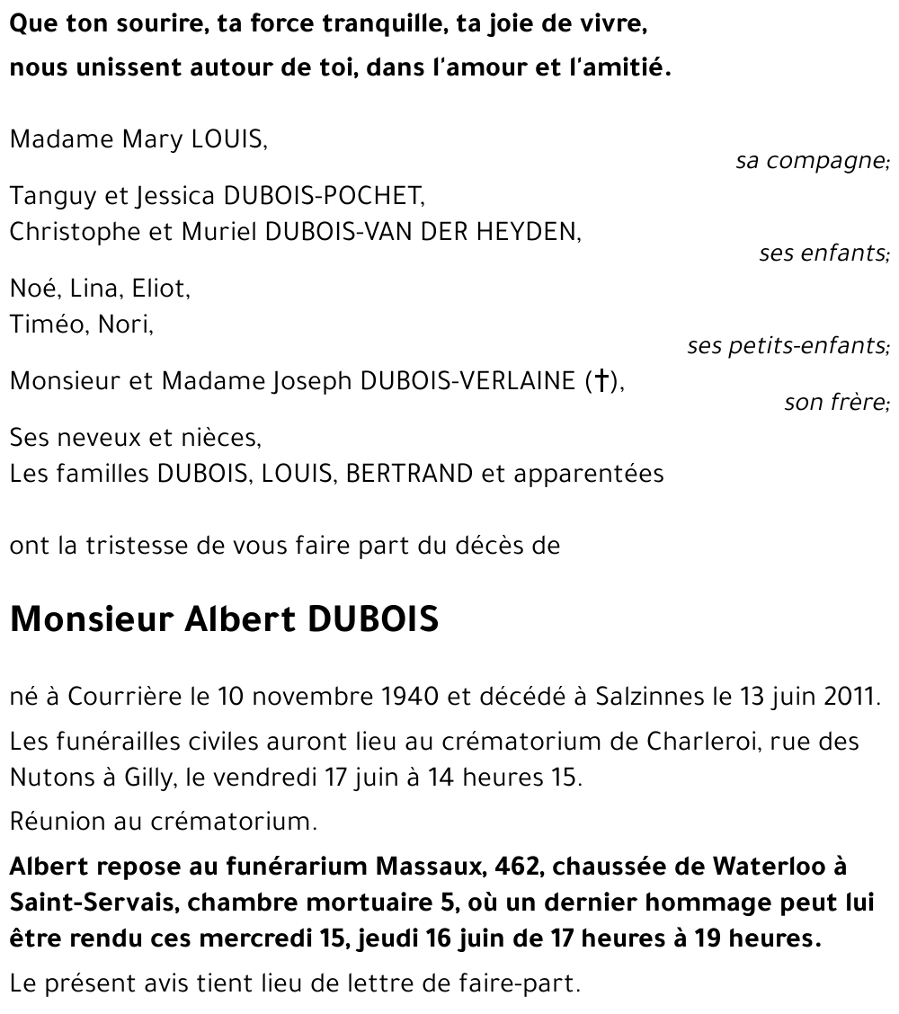 Albert DUBOIS