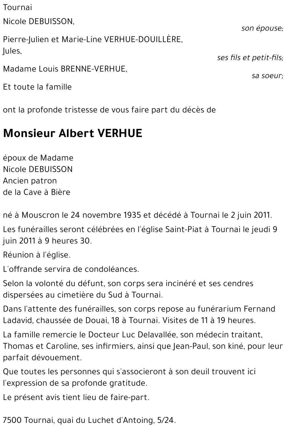 Albert VERHUE