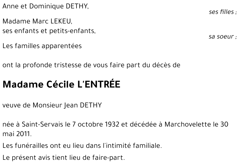 Cécile L'ENTRÉE