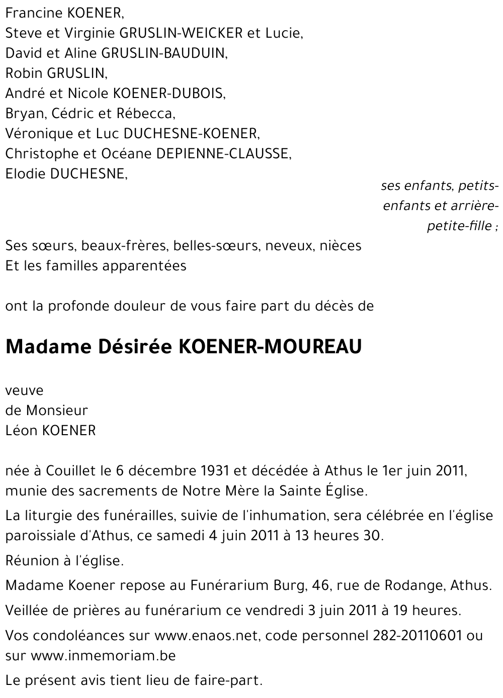 Désirée KOENER-MOUREAU