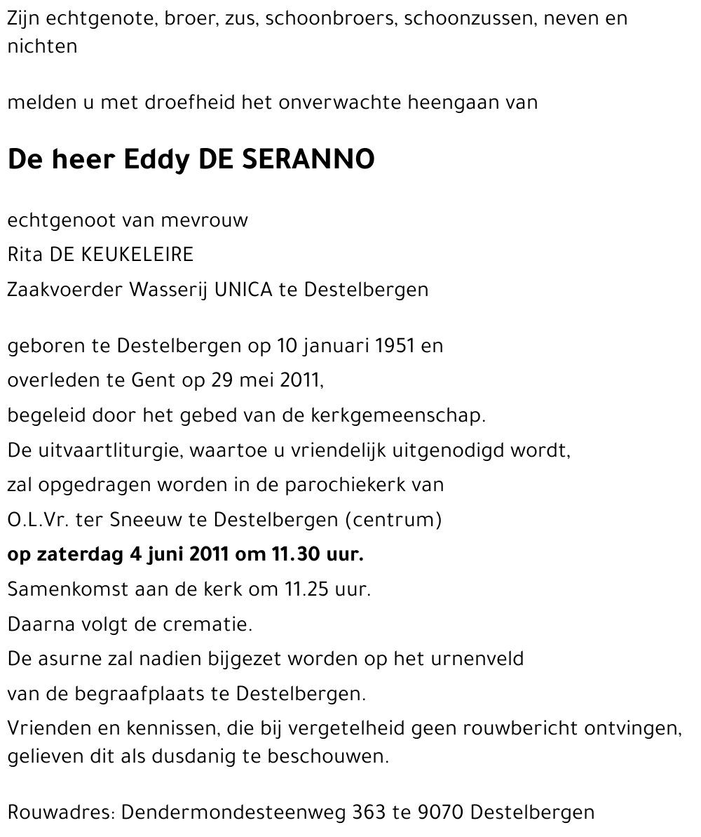 Eddy DE SERANNO