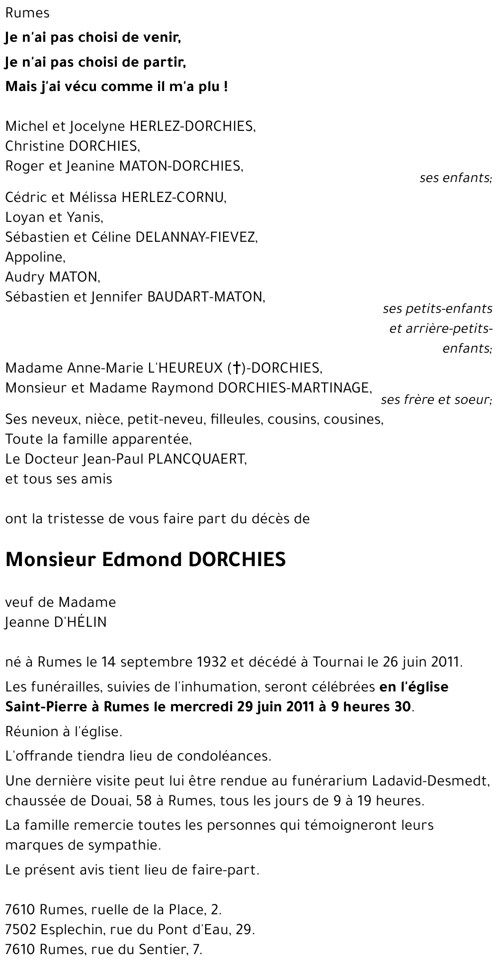 Edmond DORCHIES