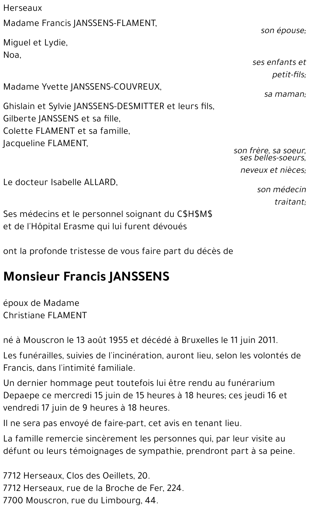 Francis JANSSENS