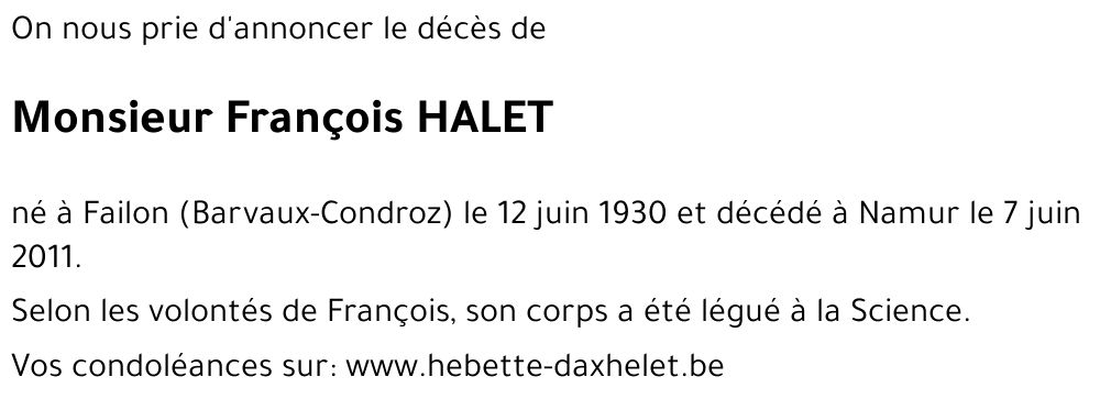 François HALET