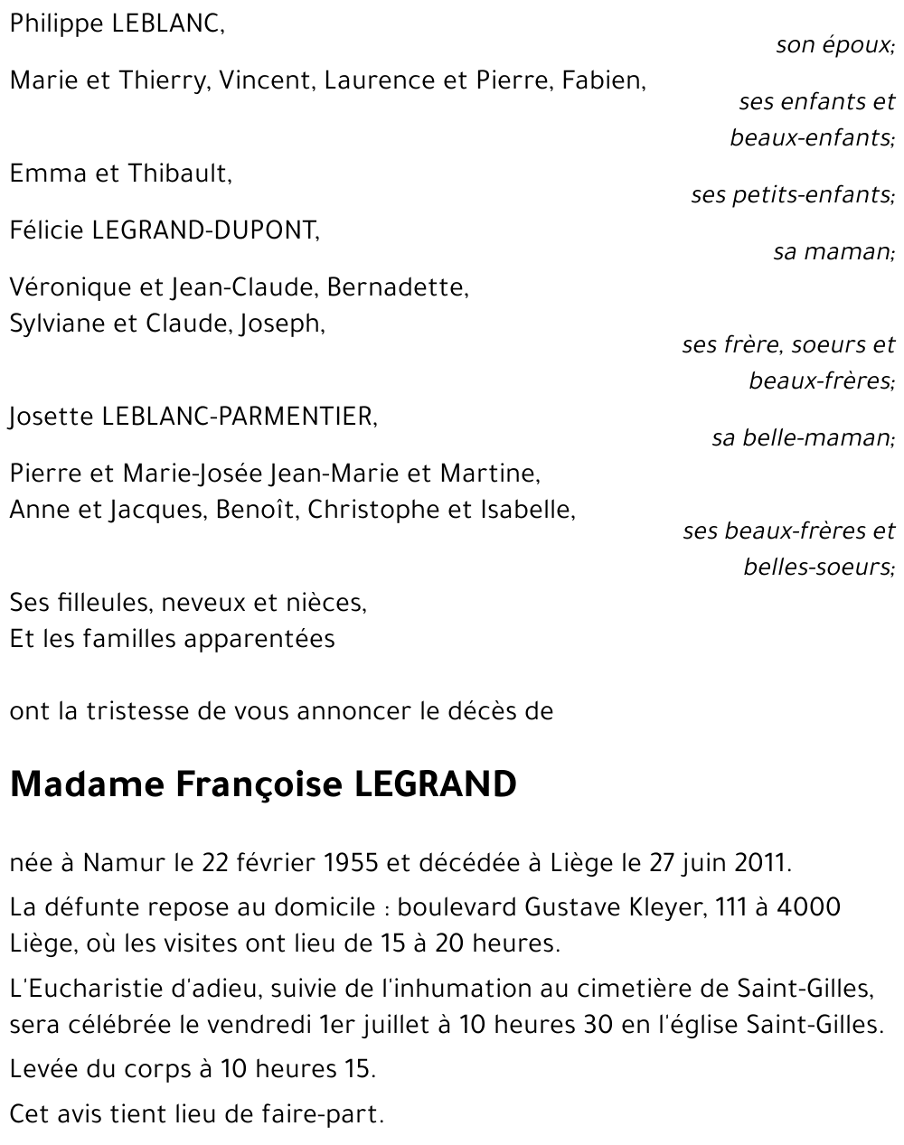 Françoise LEGRAND