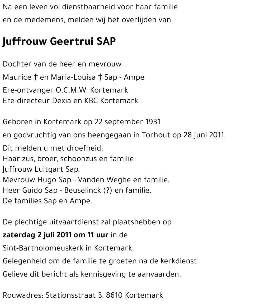 Geertrui SAP