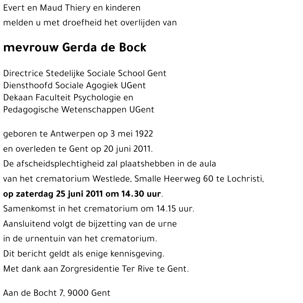 Gerda de Bock