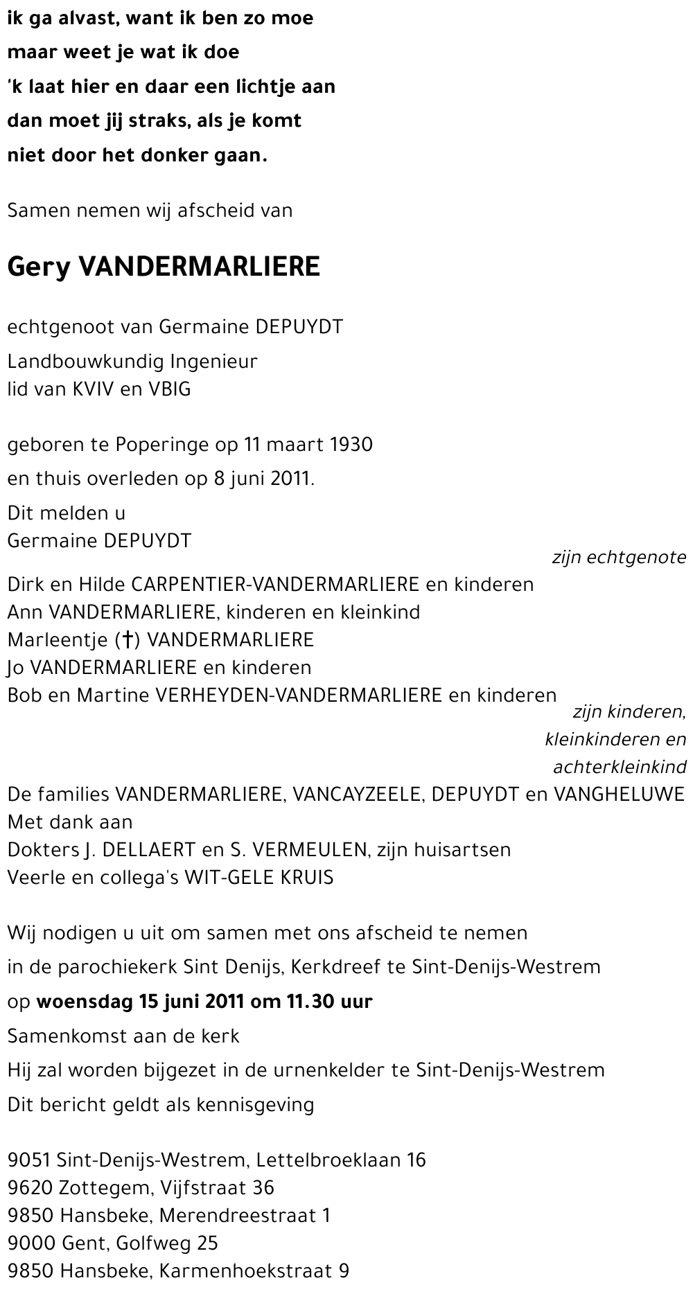 Gery VANDERMARLIERE