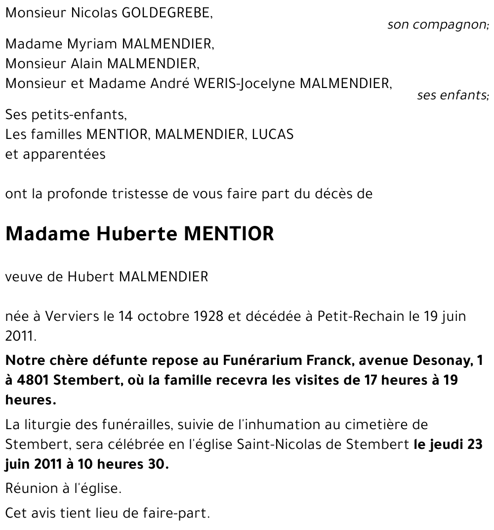 Huberte MENTIOR