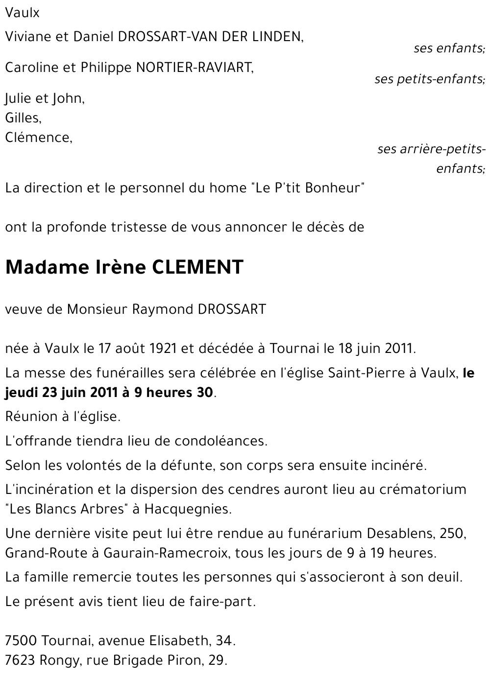 Irène CLEMENT