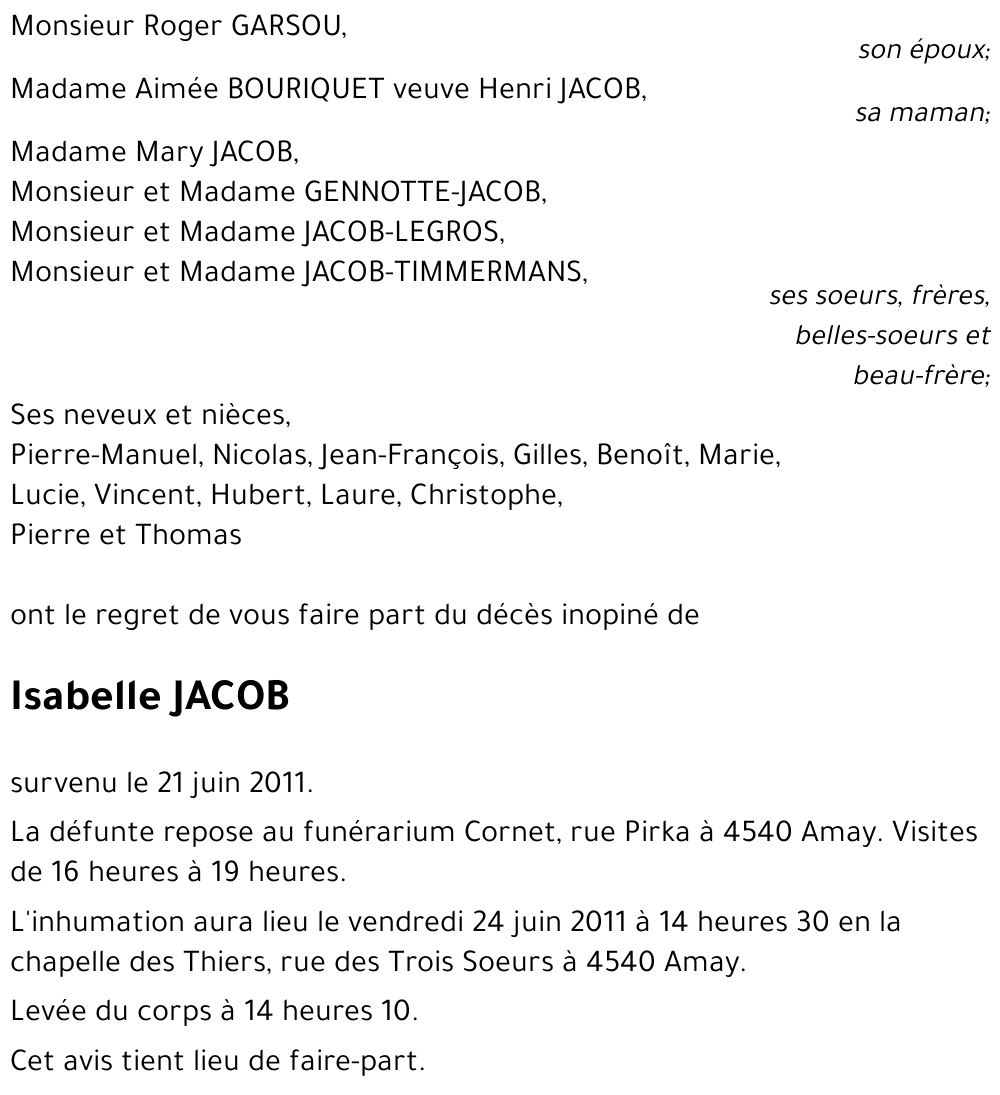 Isabelle JACOB
