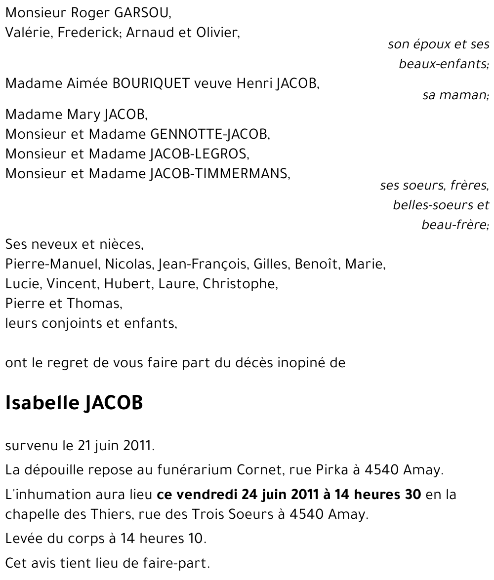 Isabelle JACOB