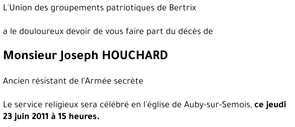 Joseph HOUCHARD