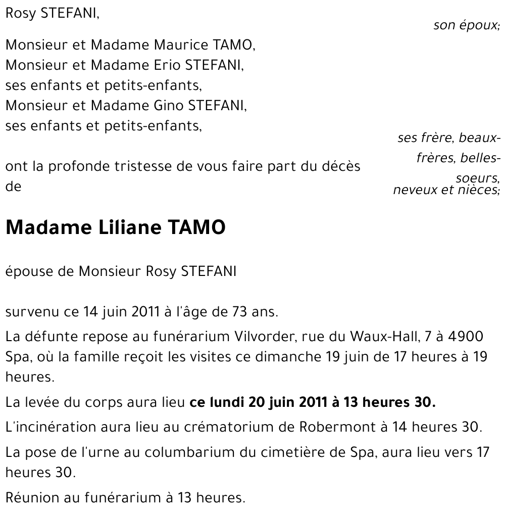 Liliane TAMO