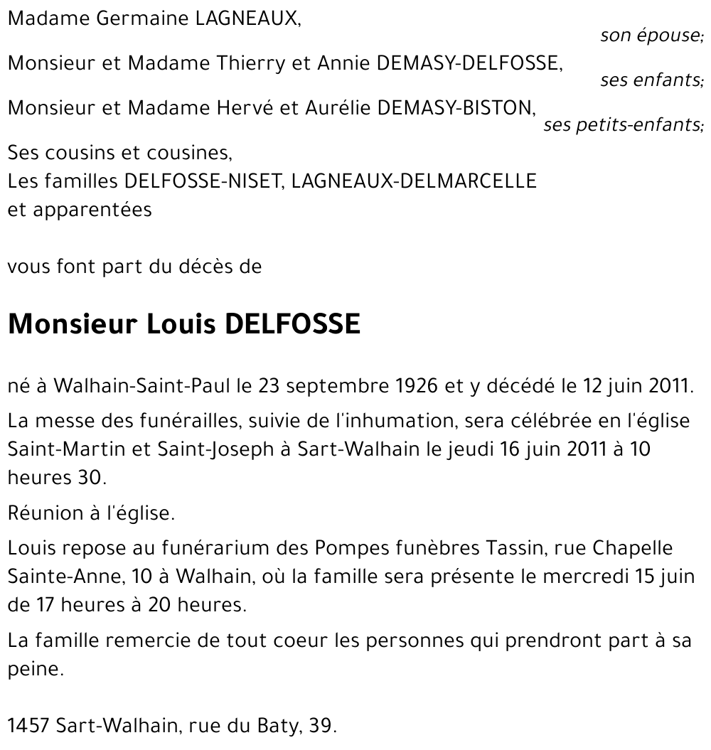 Louis DELFOSSE