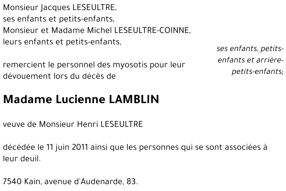 Lucienne LAMBLIN