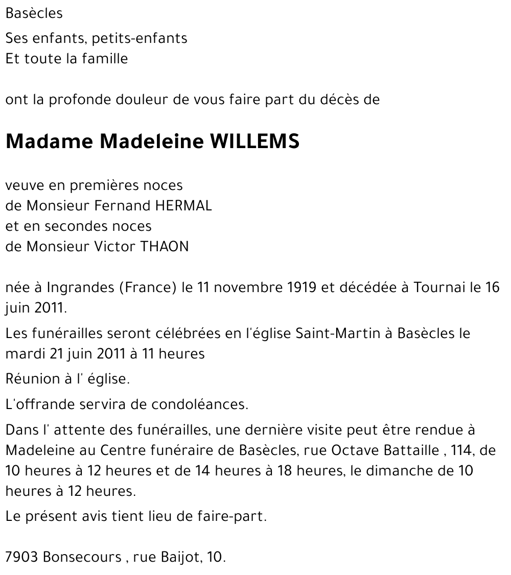 Madeleine WILLEMS