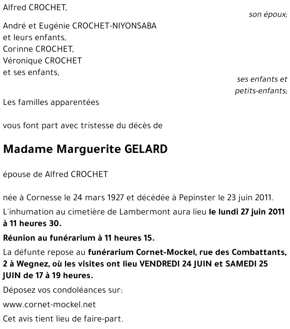 Marguerite GELARD