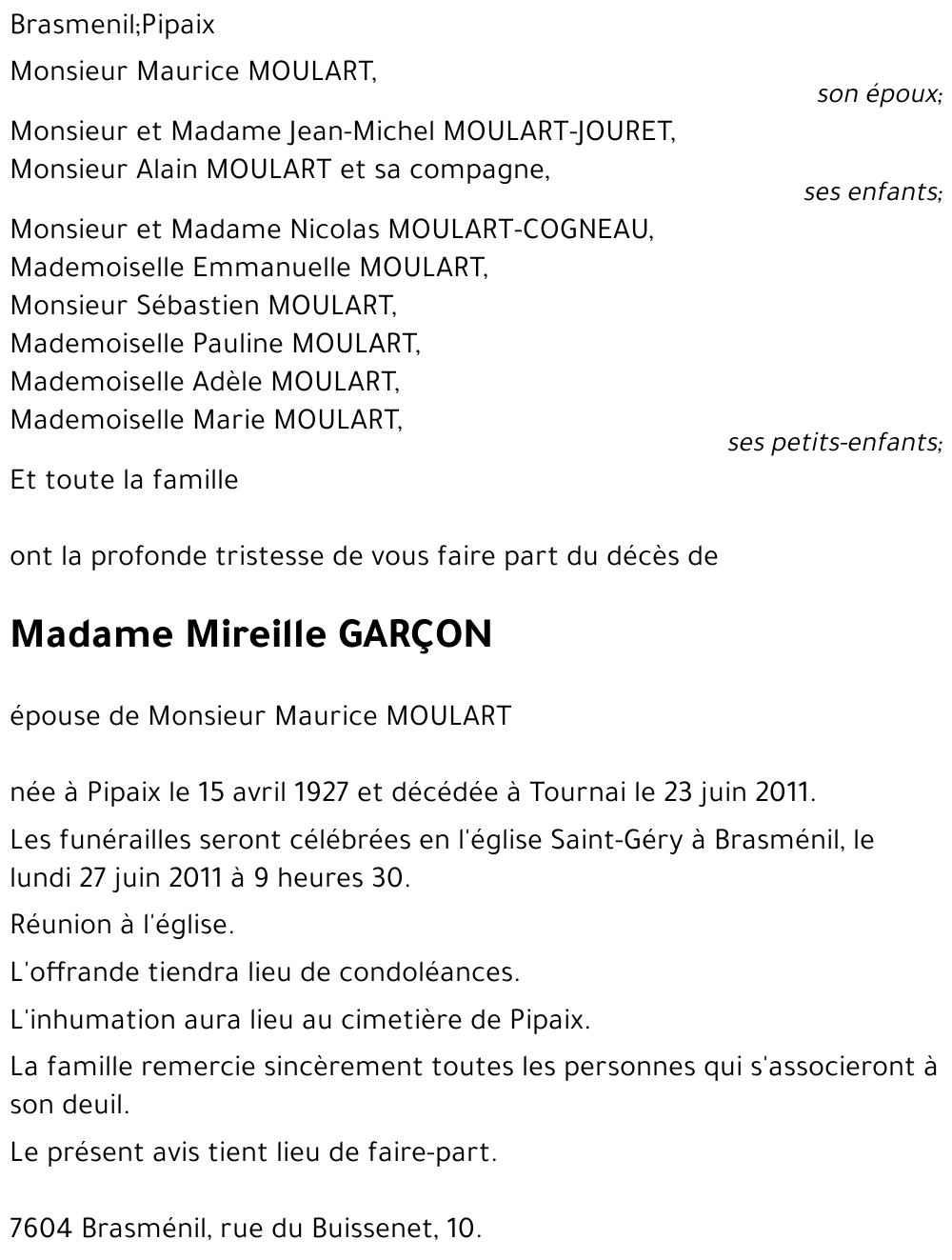 Mireille GARCON