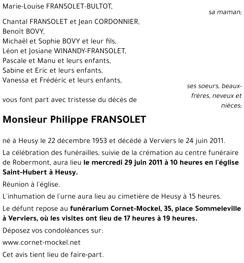 Philippe FRANSOLET