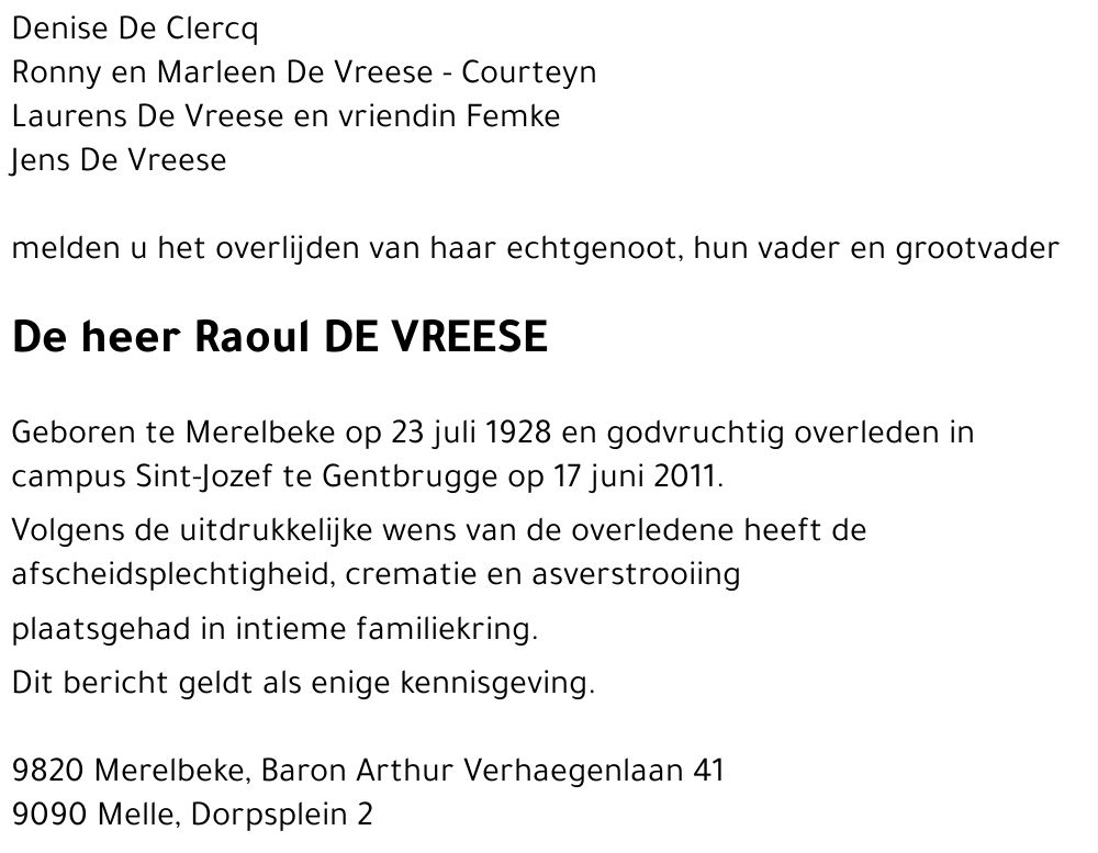 Raoul DE VREESE