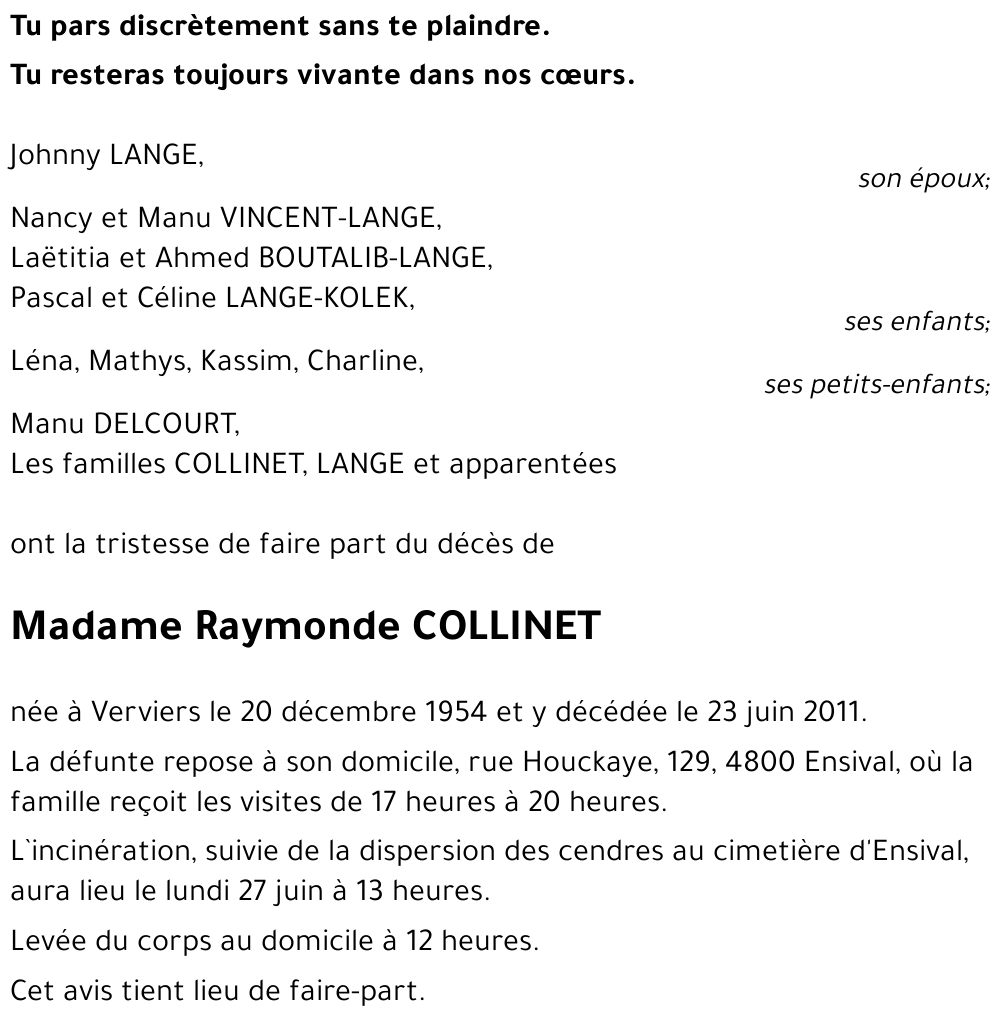 Raymonde COLLINET