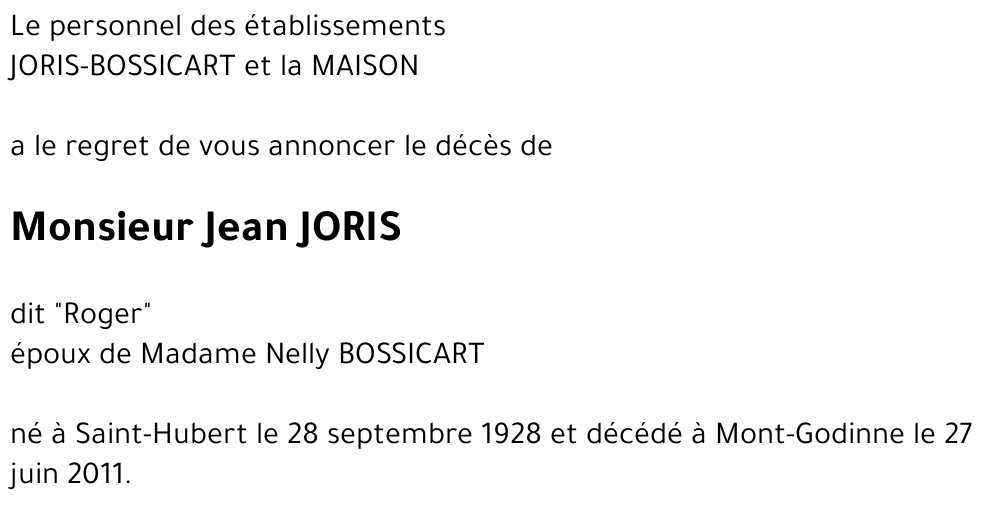 Roger JORIS